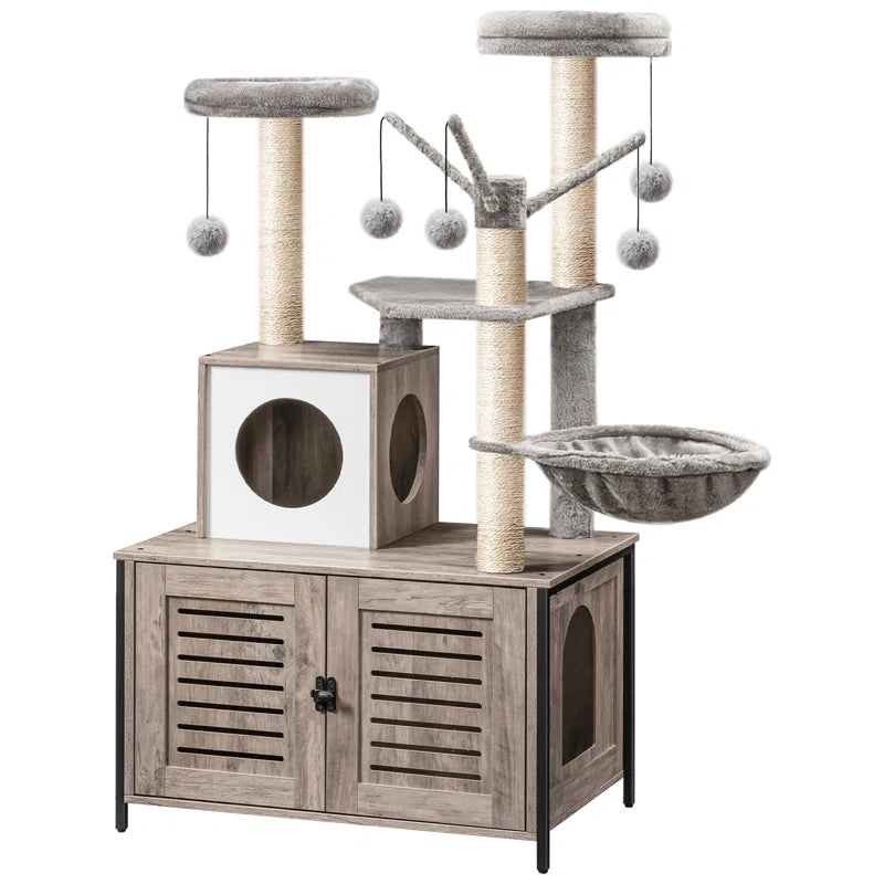 Burslem 52'' Cat Tree with Litter Box Enclosure