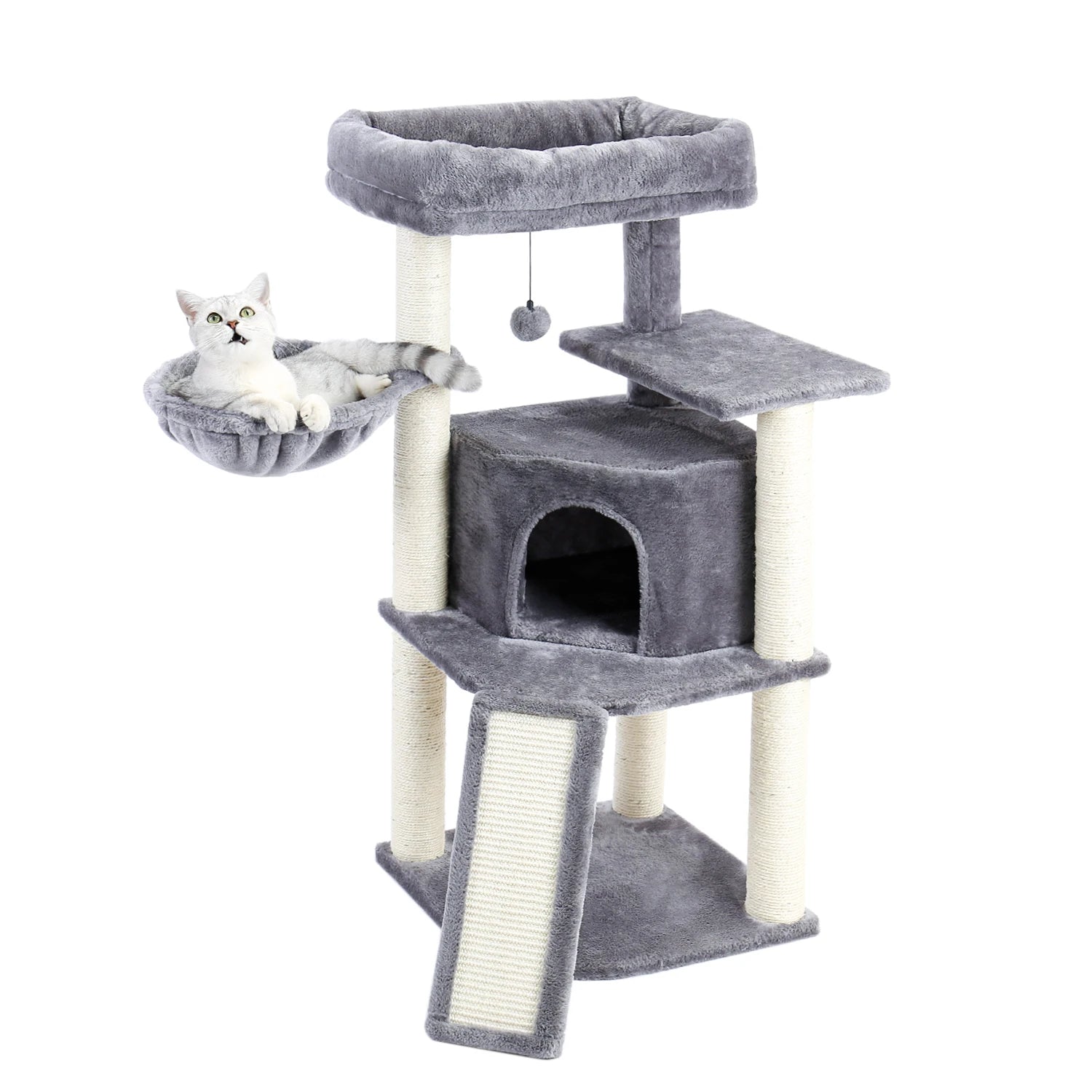 Free Shipping Multi-Level Cat Tree for Cats with Cozy Perches Stable Cat Climbing Frame Cat Scratch Board Toys Cat Furniture