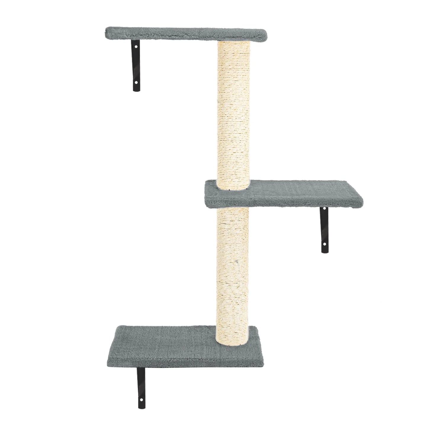 Cat Wall Shelves and Perches Set of 5, Sleeping Playing Lounging Climbing Cat Tree House for Multiple Cats, Beige