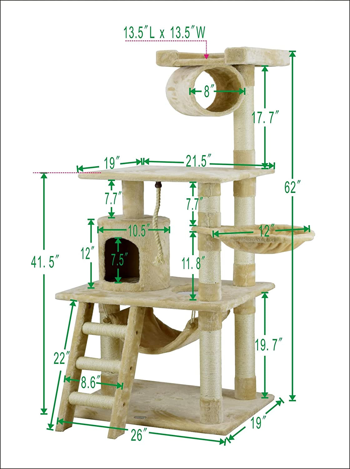 62-Inch Cat Tree