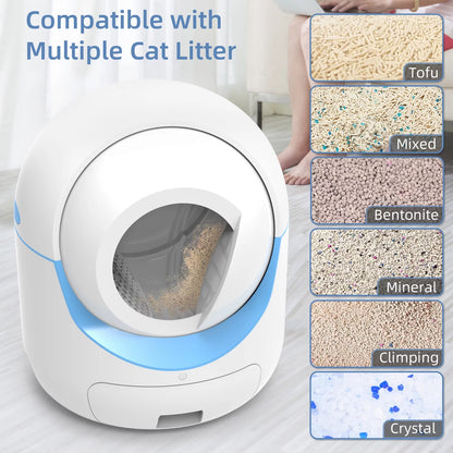 Self Cleaning Cat Litter Box, Automatic Litter Box with 2.4G Wifi APP Control