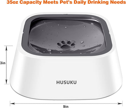 Dog Bowl Dog Water Bowl Pet Water Bowl Slow Water Feeder Dog Bowl No-Slip Pet Water Dispenser 35Oz Feeder Bowl